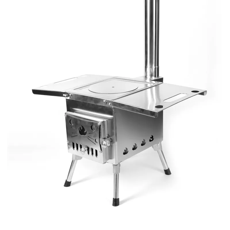 Cat-shaped small stainless steel outdoor stove
