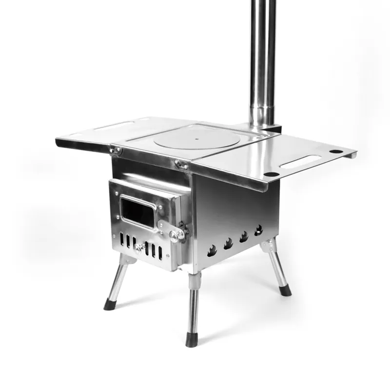 Integrated cooking type small stainless steel outdoor stove