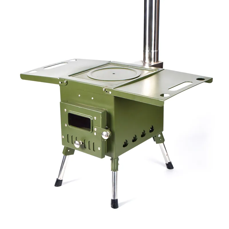 Large green camping outdoor stove