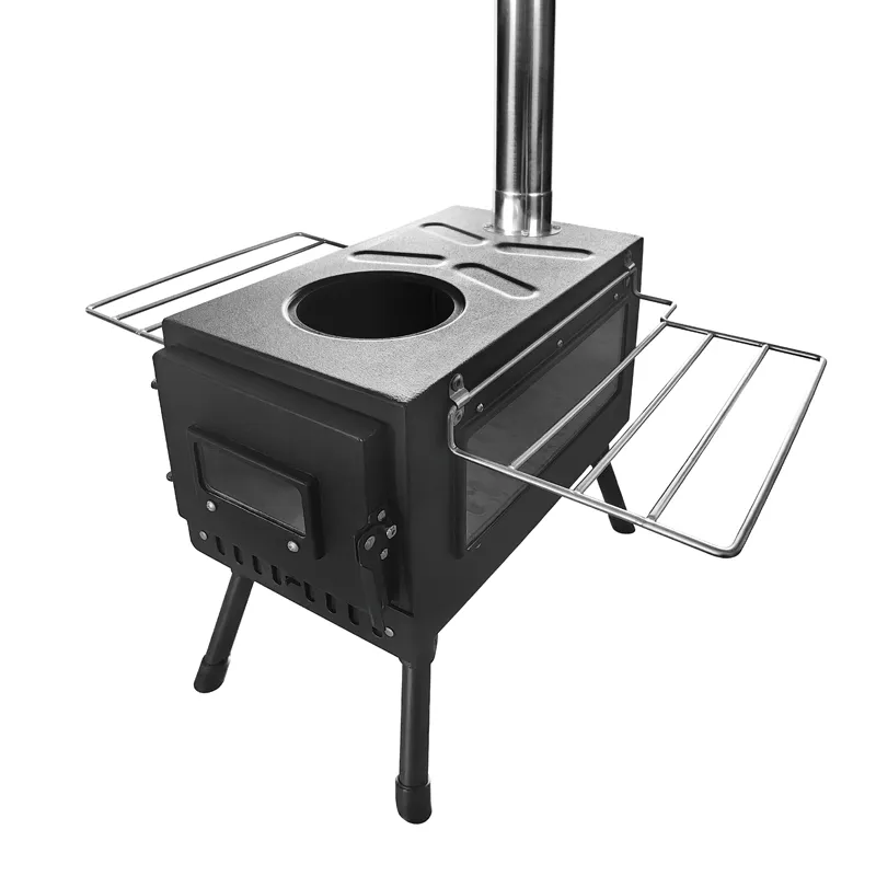 Foldable and convenient black tent stove