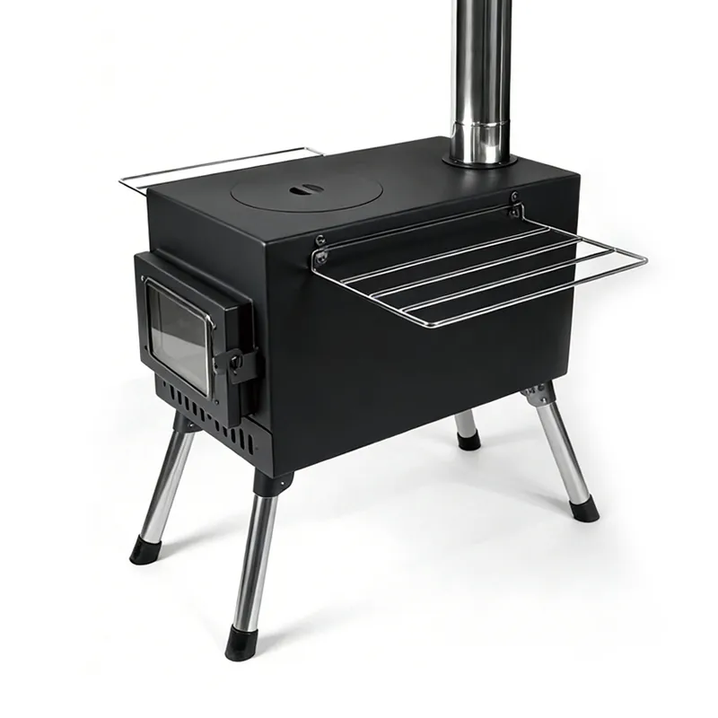 Black thickened camping tent stove