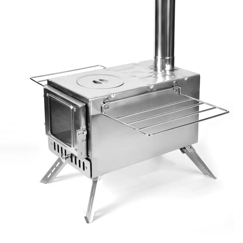 Stainless steel bevel-angle tent stove