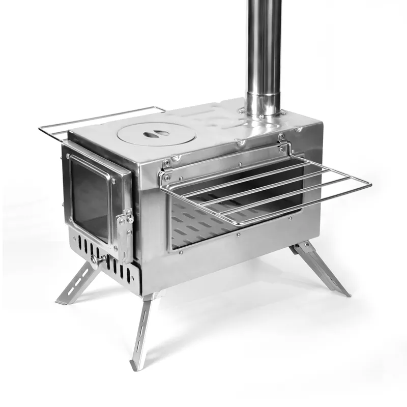 Stainless steel large oven door with bevel angle single window tent oven