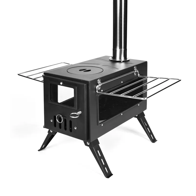 Black whirlwind door double-window tent stove