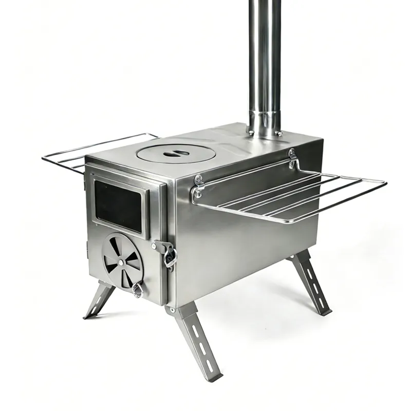 Cyclone door stainless steel tent stove