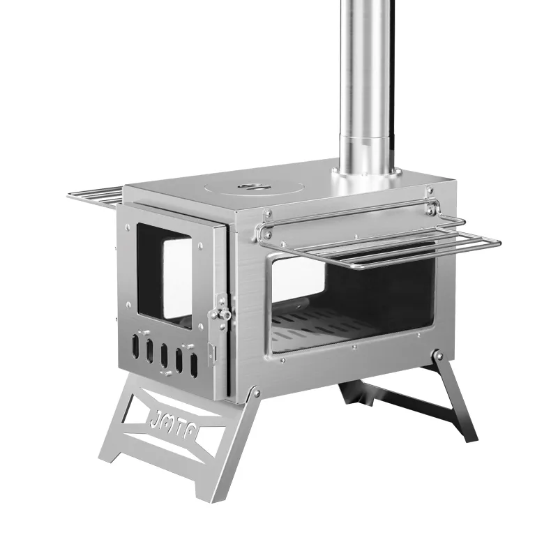 Stainless steel square double-window tent stove