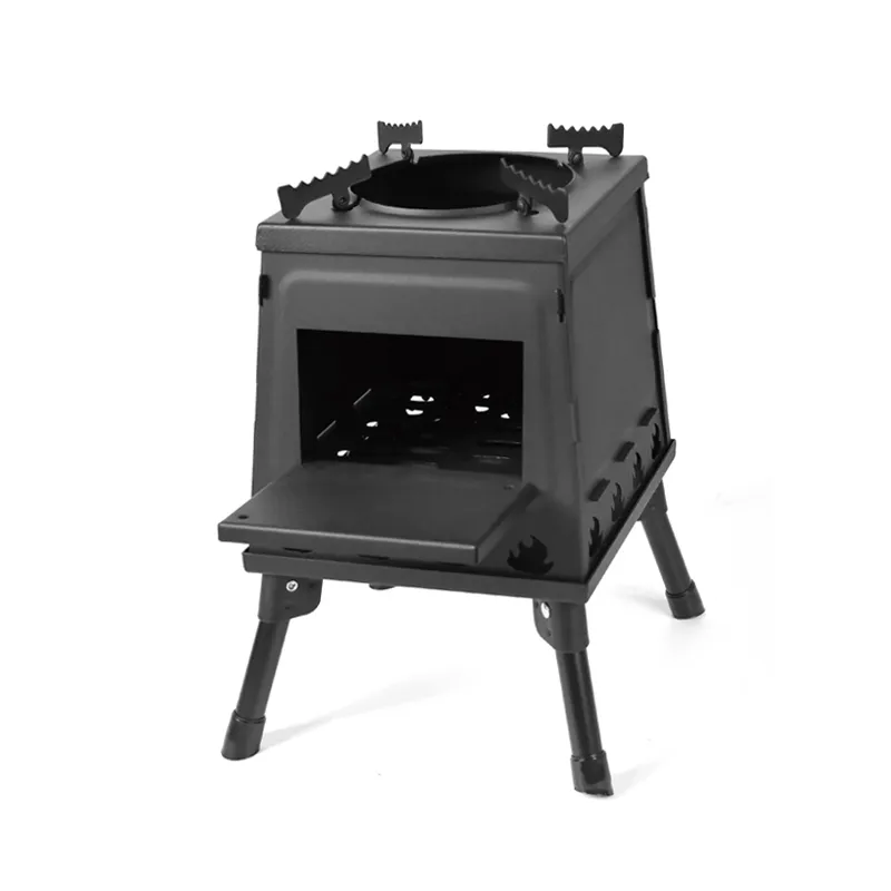 Integrated windproof black small tower stove