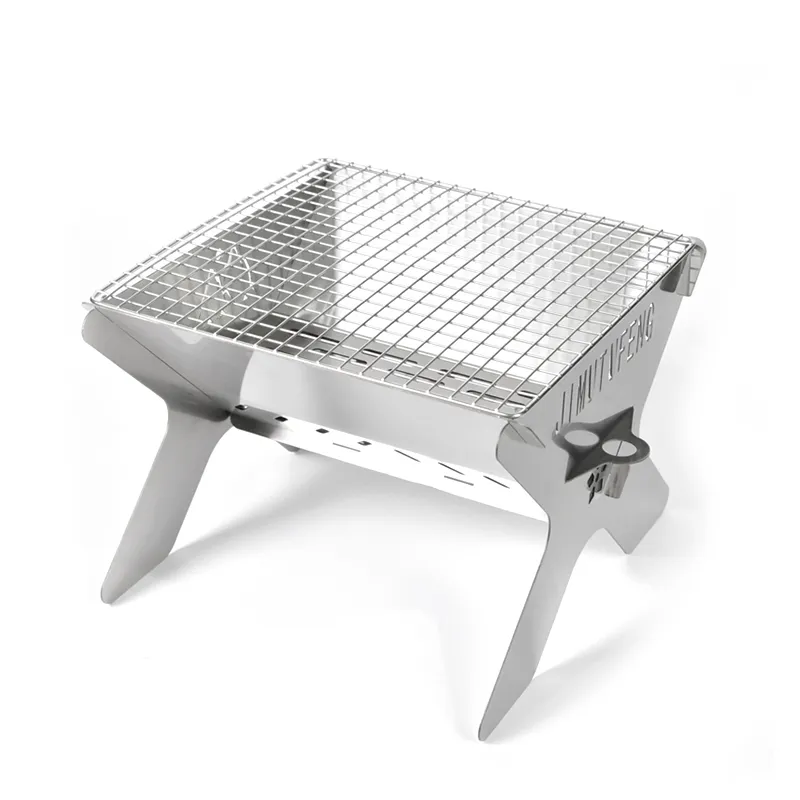 Silver folding card stove