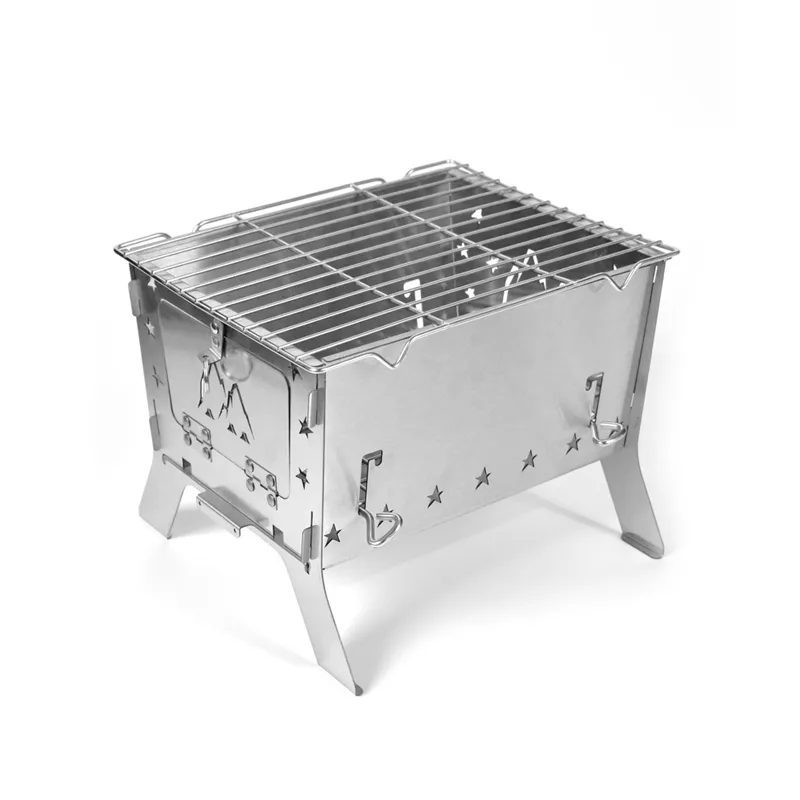 Small stainless steel multi-functional folding fire table