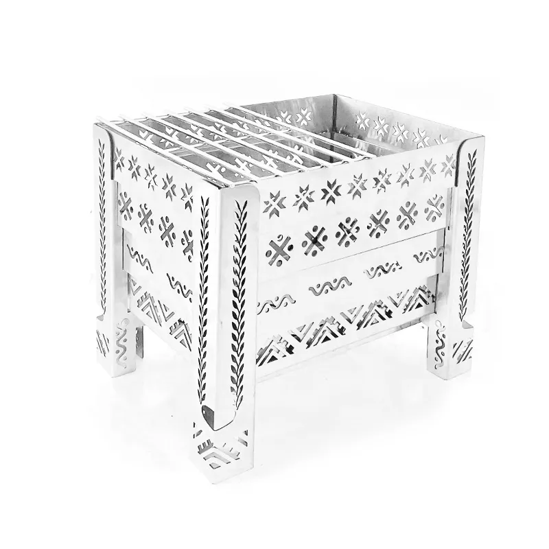 Square silver folding incinerator