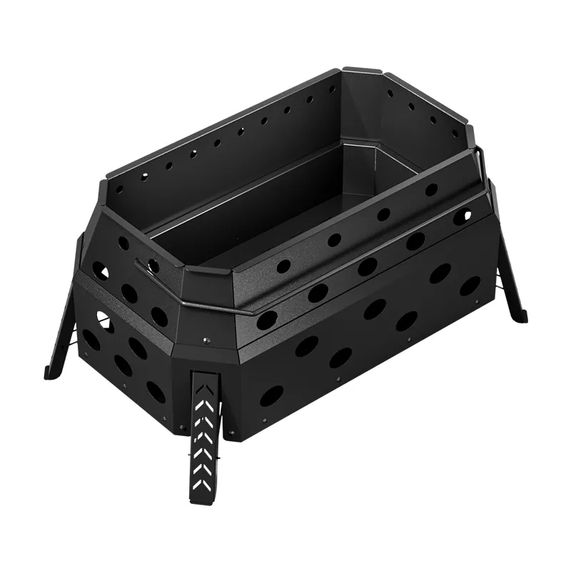 Rectangular black detachable fire table