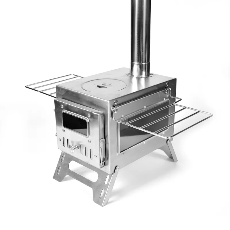 Stainless steel small single-window tent stove